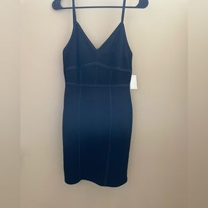 Black body-con dress with contract stitching from Charlotte Russe